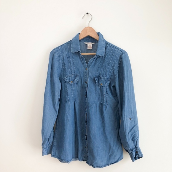Sundance Tops - Sundance Bohemian Blue denim style Button Up